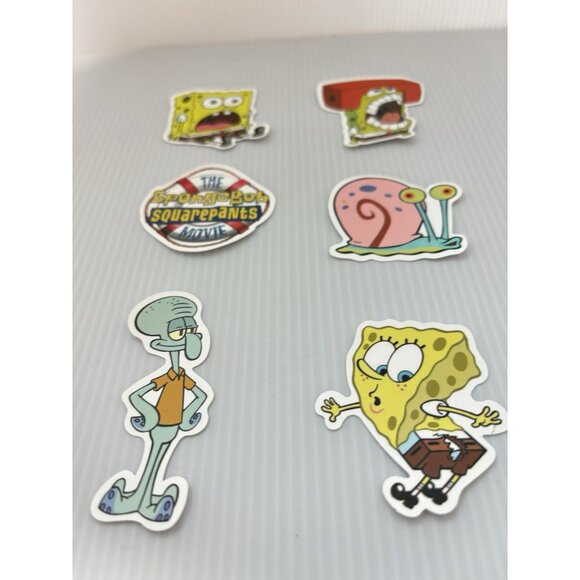 SpongeBob SquarePants 6pc Vinyl Stickers Lot Cartoon Water Bottle Laptop Decals - Picture 3 of 4